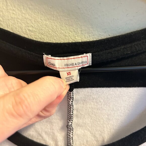 Gap Rugby Short Sleeve Maxi Dress Size XS Black White Striped Teacher Modest - Picture 5 of 9